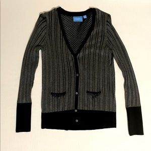 Simply Vera Vera Wang Black/Dark Grey Ribbed Knit